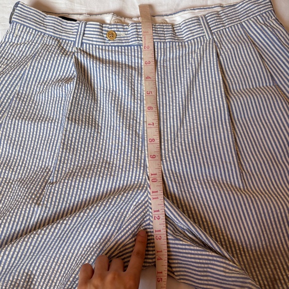 Nautica Seersucker Trousers blue and white stripes 100% cotton 42L - Picture 8 of 8